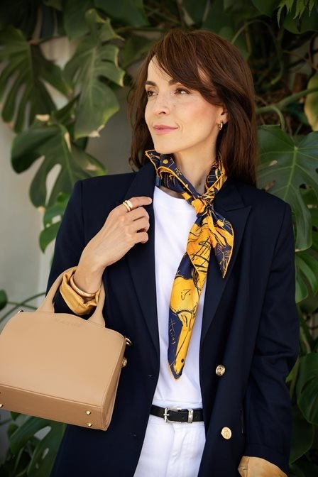 Silk zodiac scarf Cancer Anna Halarewicz 68x68cm