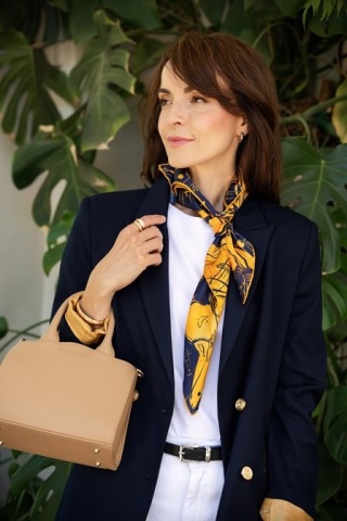 Silk scarf zodiac Aquarius Anna Halarewicz 68x68cm AZ-11