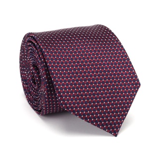 Burgundy Jacquard Silk Tie with Micro Pattern KR-691