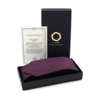 Burgundy Jacquard Silk Tie with Micro Pattern KR-691