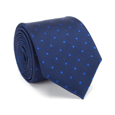 Jacquard Silk Tie with Navy Micro Pattern KR-687