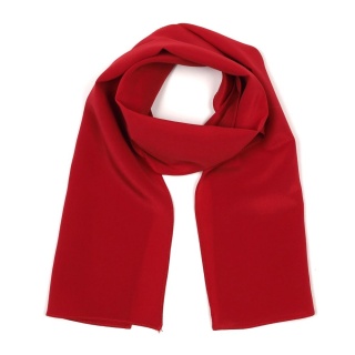 Czerwony szal jedwabny krepa, 107x21 cm OUT-SZK 379