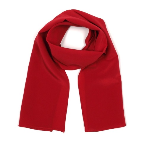 Czerwony szal jedwabny krepa, 107x21 cm OUT-SZK 379