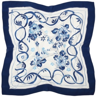 AM5-555 Hand-painted silk scarf, 55x55 cm