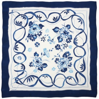 AM5-555 Hand-painted silk scarf, 55x55 cm