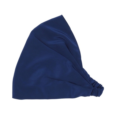Navy blue silk headscarf with elastic band CHJ-028