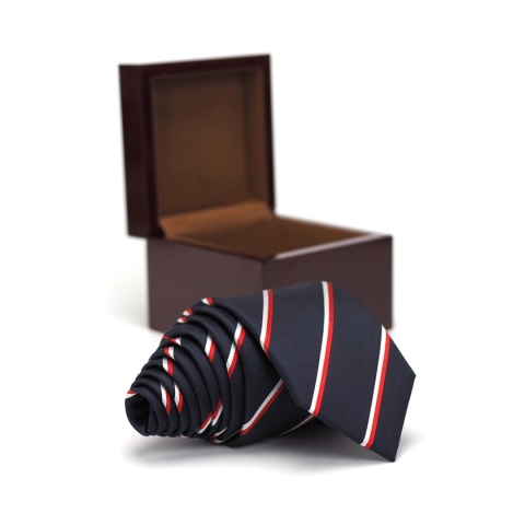 Silk tie in a wooden box KRD-PL2019