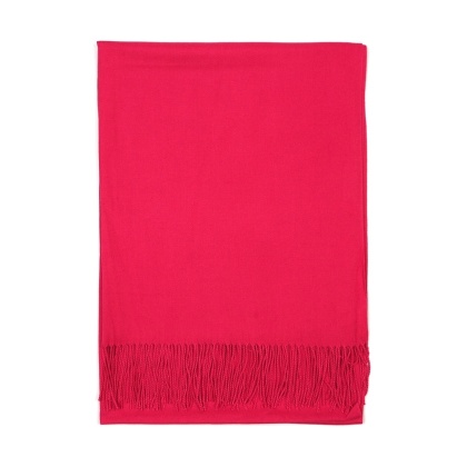Malinowy szal damski zimowy Cashmere Touch Collection 200x70cm