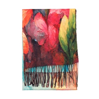 Warm women's scarf, blue, 200x70cm