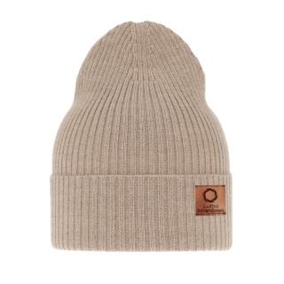 Burgundy women's merino hat with turn-up