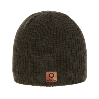 Czapka wełna merino męska myśliwska khaki