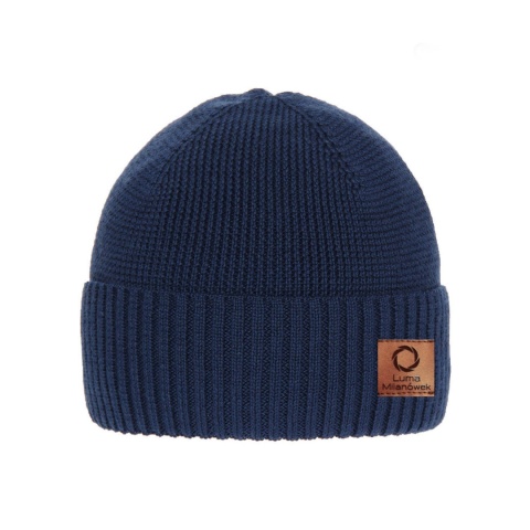 Men's merino wool hat, cobalt