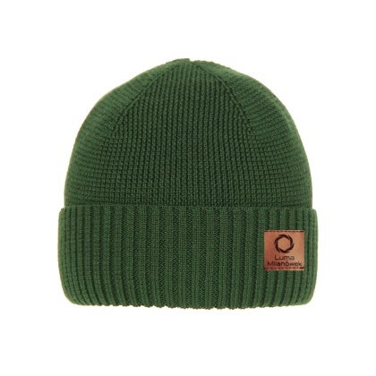 Men's merino wool hat, green