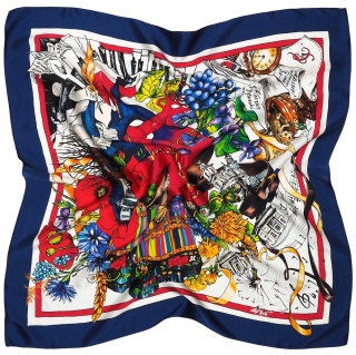 Silk scarf Fryderyk Chopin 87x87cm CH-1011