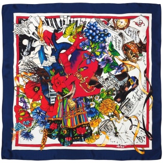 Jedwabna apaszka dwustronna Fryderyk Chopin 87x87cm CH-1011