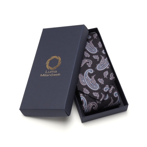 Krawat męski jedwabny wzór paisley IT-038