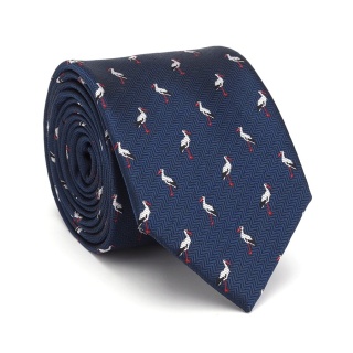 Hunting tie stork navy blue KM-142