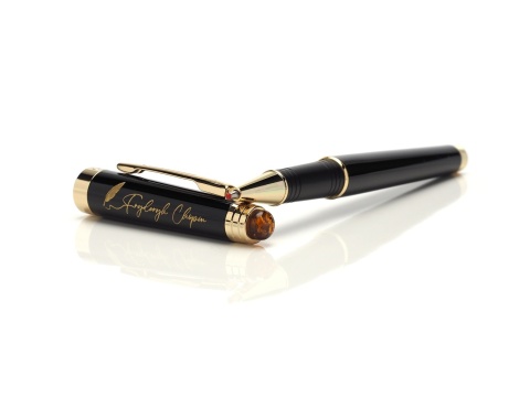Fryderyk Chopin ballpoint pen with amber KPZ-CH
