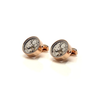 Rose gold watch mechanism cufflinks