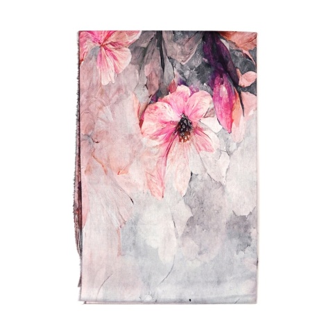 Viscose scarf with pink flowers 200x70cm
