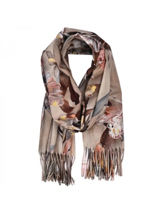 Szalik na zimę motyle beżowy 200x70cm