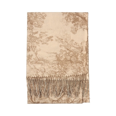 Szalik zimowy Toile de Jouy Collection beżowy 200x70cm