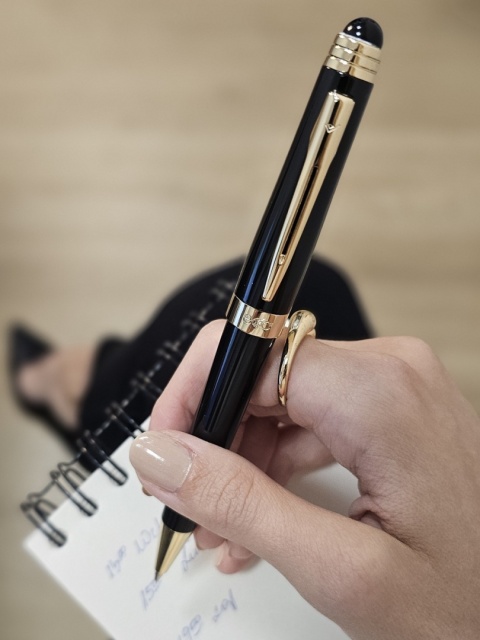 Golden Pen with Black Agate DZ-14