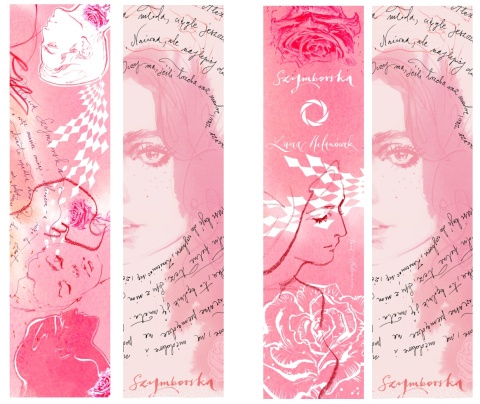 Silk scarf by Wisława Szymborska Portrait of a woman 68x68cm AD7-501