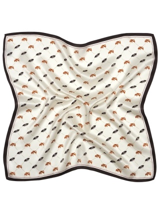 Apaszka jedwabna damska Krówki z Milanówka 53x53 cm AD5-079