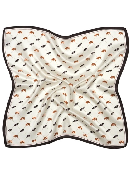 Apaszka jedwabna damska Krówki z Milanówka 53x53 cm AD5-079