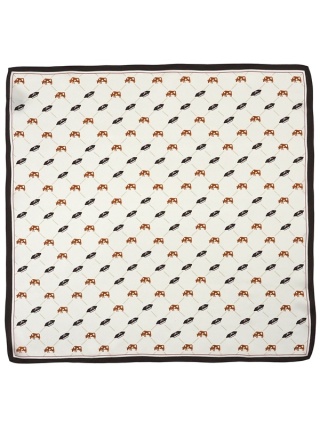 Apaszka jedwabna damska Krówki z Milanówka 53x53 cm AD5-079
