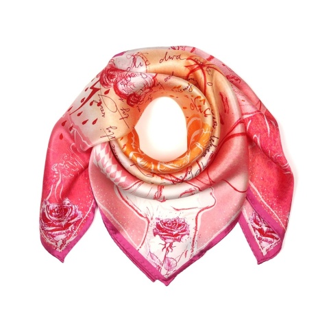 Silk scarf Wisława Szymborska Nothing twice 68x68cm AD7-500
