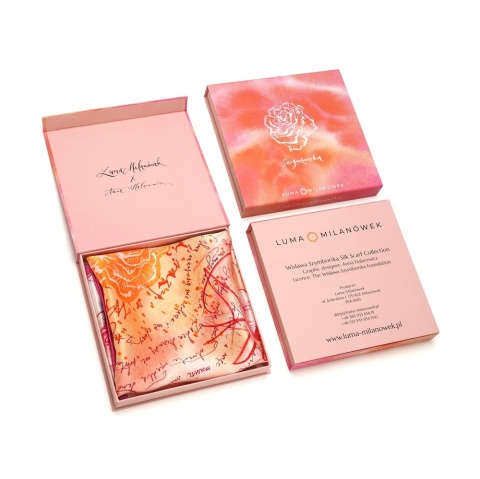 Silk scarf Wisława Szymborska Nothing twice 68x68cm AD7-500