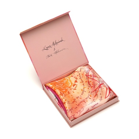 Silk scarf Wisława Szymborska Nothing twice 68x68cm AD7-500