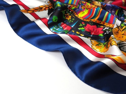 Jedwabna apaszka dwustronna Fryderyk Chopin 68x68cm CH-1022