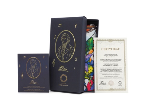 Jedwabna apaszka dwustronna Fryderyk Chopin 68x68cm CH-1022