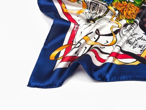 Silk scarf Fryderyk Chopin 87x87cm CH-1011