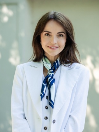 Double-sided silk scarf, marine motif, 65x65cm AD7-014