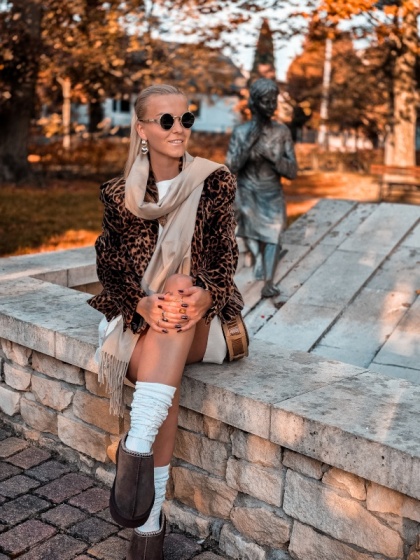 Kremowy szal damski zimowy Cashmere Touch Collection 200x70cm