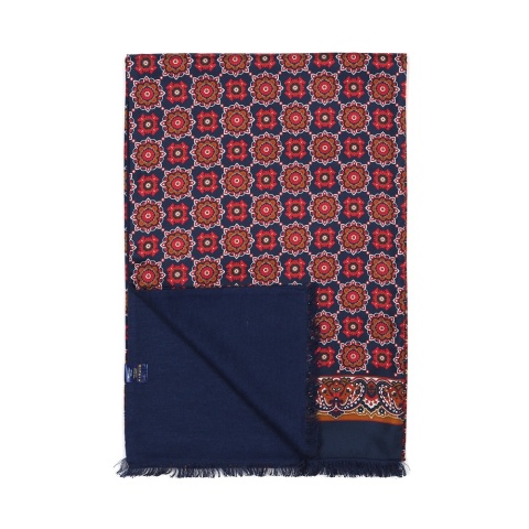 Men's silk scarf with a geometric pattern SR-065