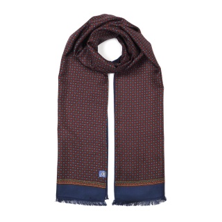 Men's silk scarf with a geometric pattern SR-054