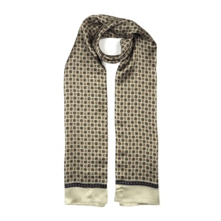 Men's silk scarf with a geometric pattern SR-056