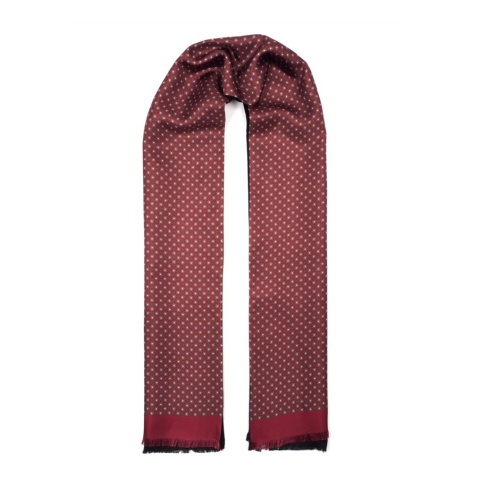 Men's silk scarf with a geometric pattern