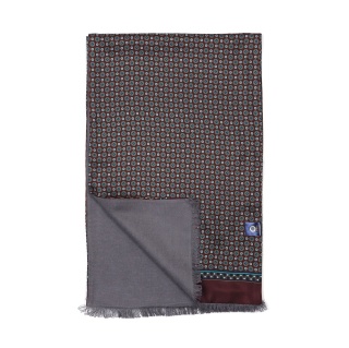 Men's silk scarf with a geometric pattern SR-051