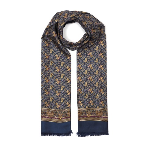 Men's silk scarf with paisley pattern