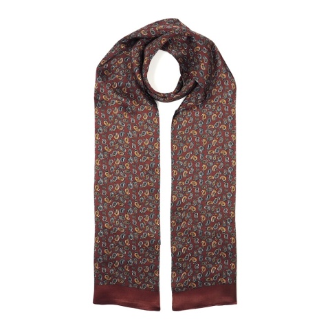 Men's silk scarf with paisley pattern