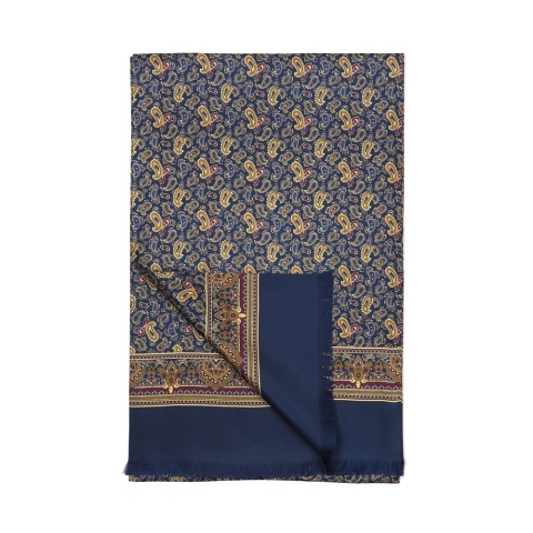 Szalik jedwabny męski z wzorem paisley SR-064