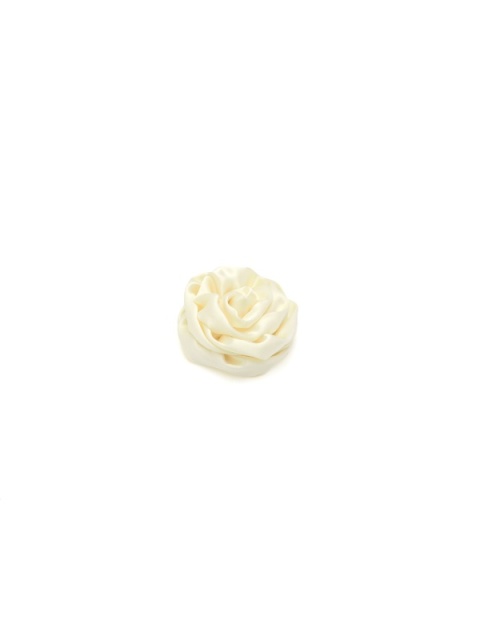 Set: silk rose brooch small + large ecru BRZ-02