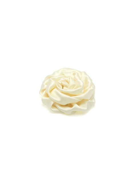 Set: silk rose brooch small + large ecru BRZ-02