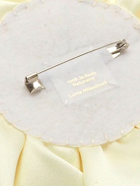 Set: silk rose brooch small + large ecru BRZ-02